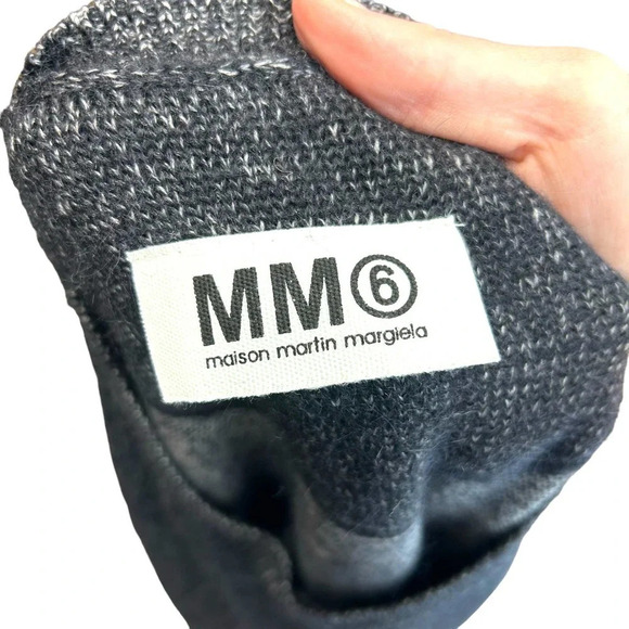 Maison Martin Margiela Charcoal Gray Drape‎ Front Wool Sweater Dress Size Medium - Picture 7 of 11